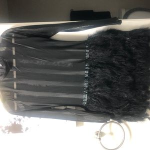 Feather Mesh Long Sleeve dress